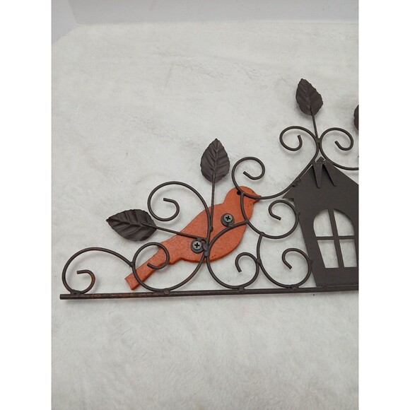 Farmhouse Style Metal Bird & Birdhouse Hanging Wall Art Decor 19" W - Picture 5 of 9